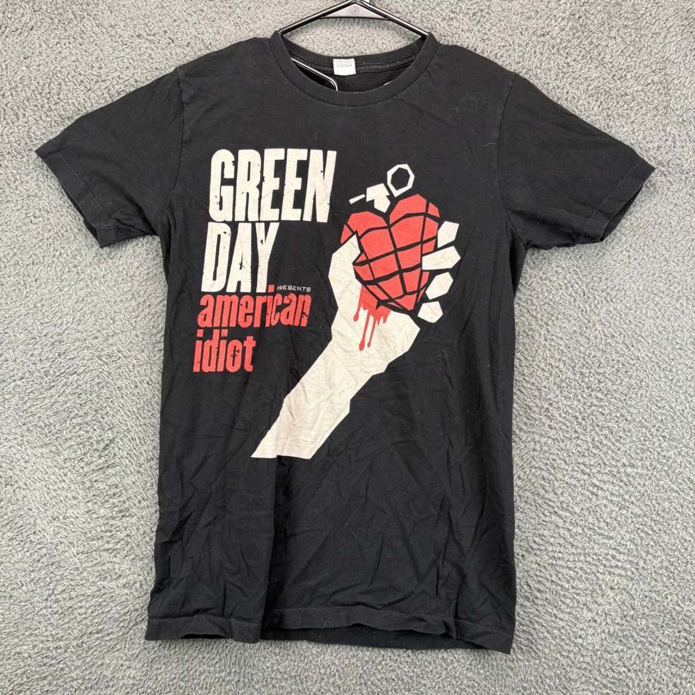 Green Day American Idiot Band T-Shirt‎ Black Graphic Tee Men Small Pacific Tag